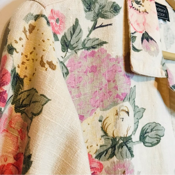 Carol Anderson Collection Linen Vintage Floral Button Blazer Jacket Size Medium - Picture 8 of 16